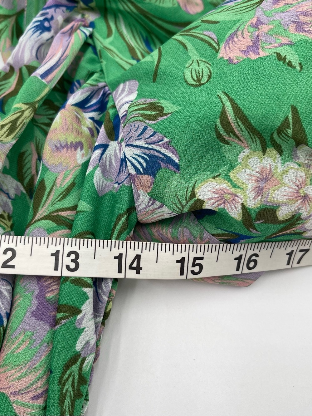 ASTR the Label Summer Magic Green Floral Print Puff Sleeve Wrap Top Blouse Small - Picture 9 of 12